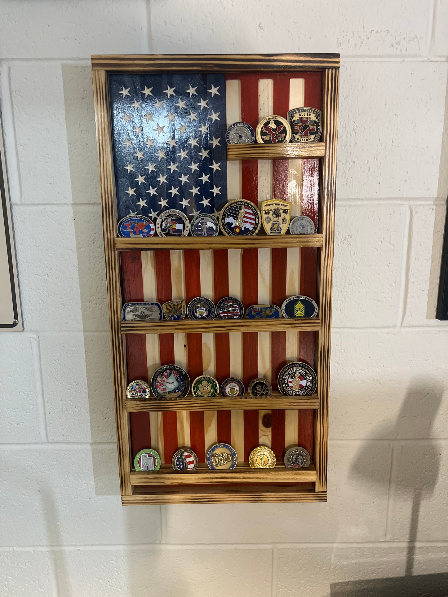 American flag Challenge Coin Holder