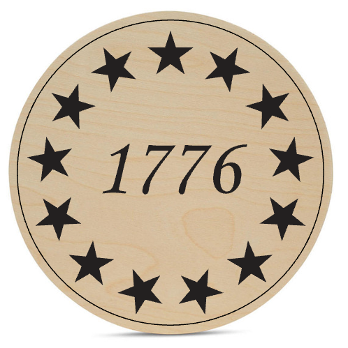 18" Custom Engraved Betsy Ross Flag Wood Wall Art