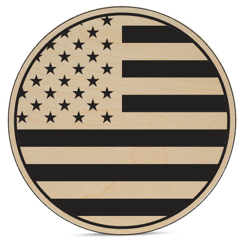 18" Custom Engraved American Flag Wood Wall Art