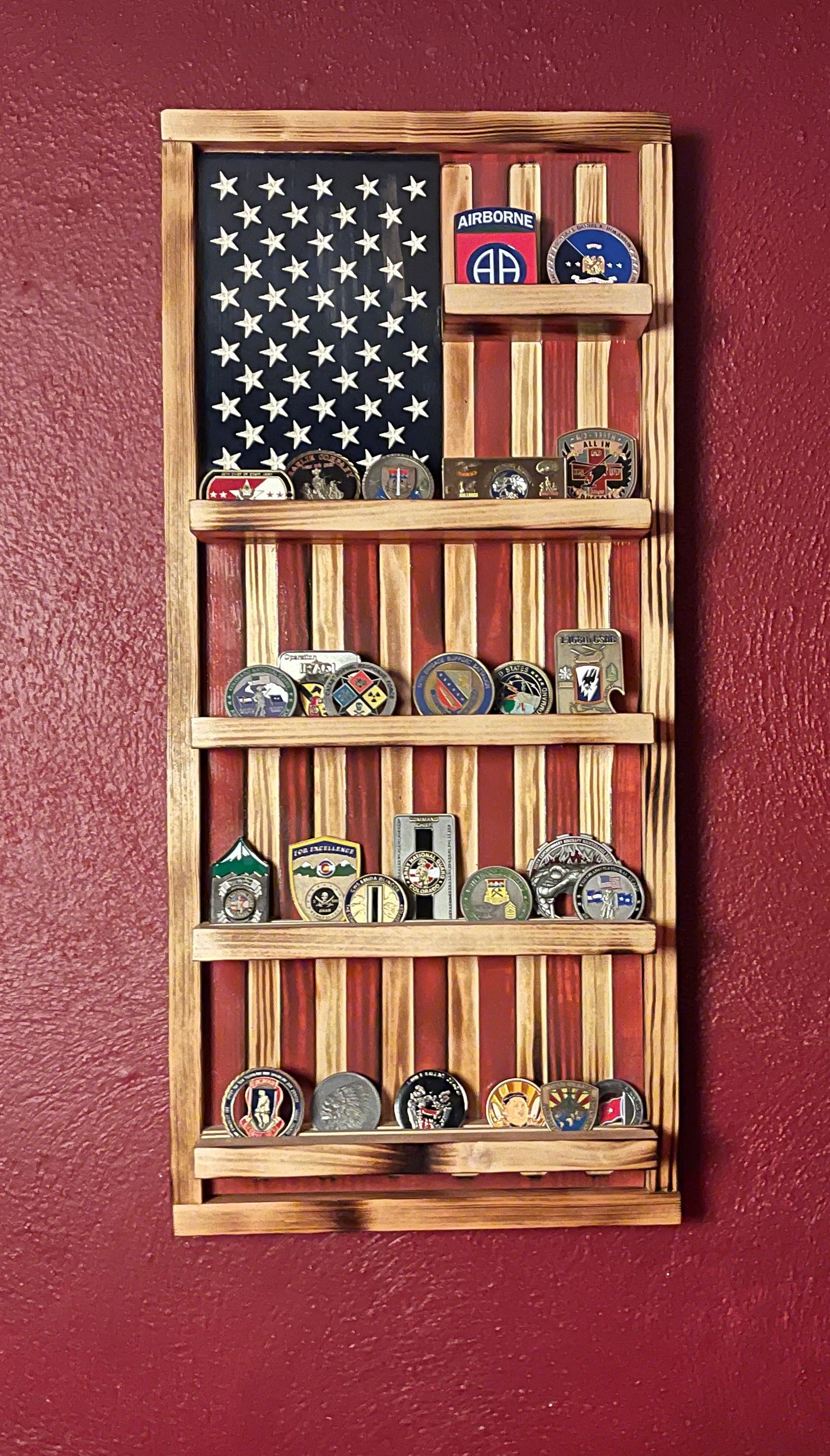 American flag Challenge Coin Holder