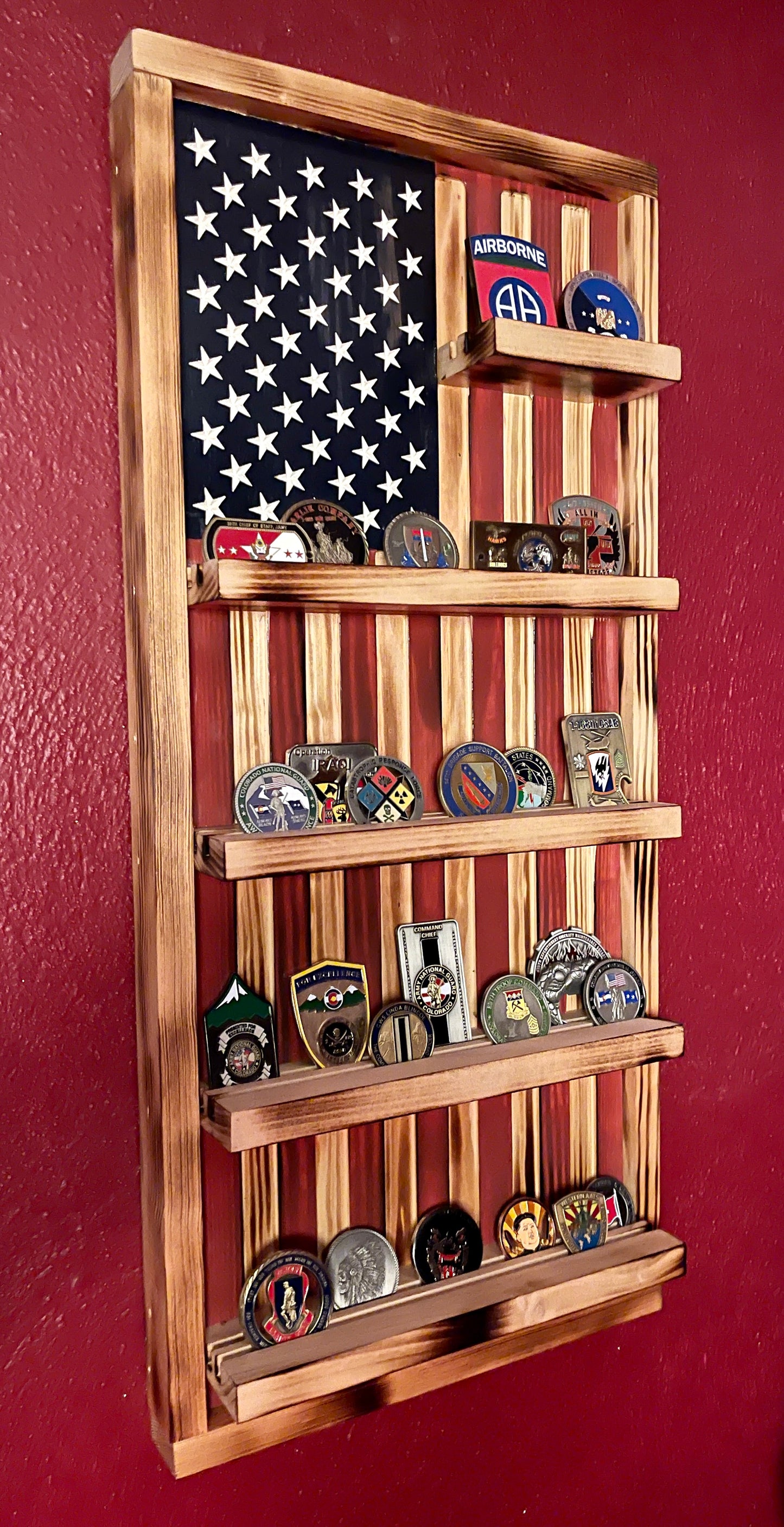 American flag Challenge Coin Holder