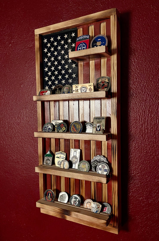 American flag Challenge Coin Holder