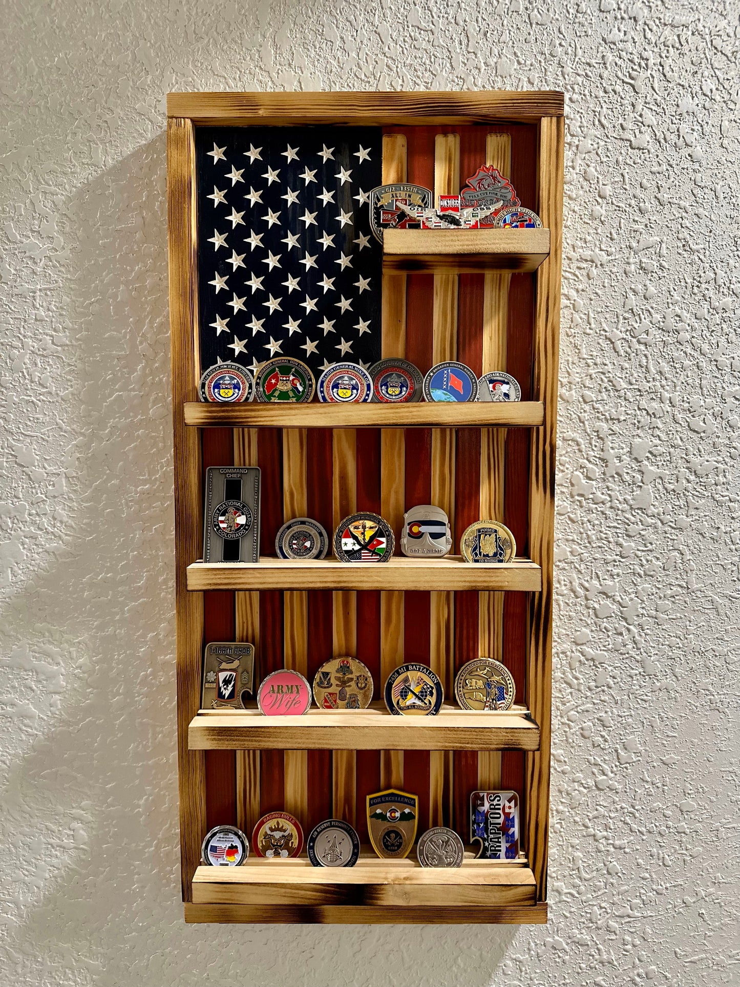 American flag Challenge Coin Holder